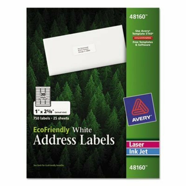 Avery Dennison LABEL, ADD, ECO, 30UP, WH 48160